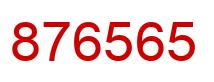 Number 876565 red image