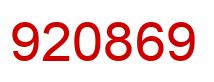 Number 920869 red image