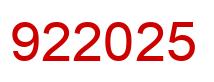 Number 922025 red image
