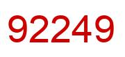 Number 92249 red image