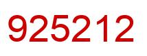Number 925212 red image