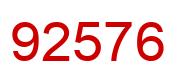 Number 92576 red image