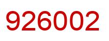 Número 926002 imagen rojo