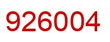 Número 926004 imagen rojo