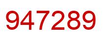 Number 947289 red image