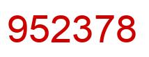 Number 952378 red image