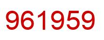 Number 961959 red image