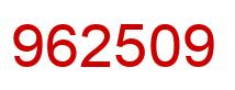 Number 962509 red image