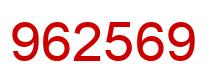 Number 962569 red image
