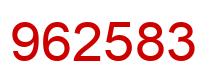 Number 962583 red image