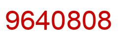 Número 9640808 imagen rojo
