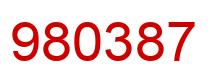 Number 980387 red image