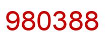 Number 980388 red image