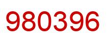 Number 980396 red image