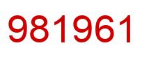 Number 981961 red image