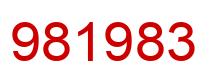 Number 981983 red image
