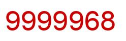 Número 9999968 imagen rojo