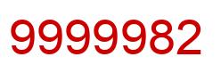 Número 9999982 imagen rojo