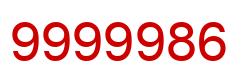 Número 9999986 imagen rojo