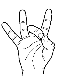 Lenguaje de señas para número 8