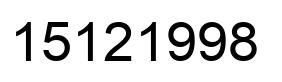 Número 15121998 imagen negro
