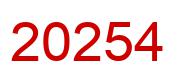 Number 20254 red image