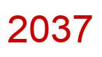 Zahl 2037 rot bild