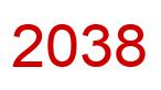 Zahl 2038 rot bild