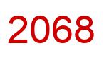 Zahl 2068 rot bild
