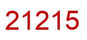 Number 21215 red image