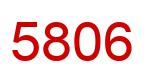 Number 5806 red image