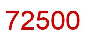 Number 72500 red image