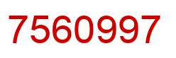 Número 7560997 imagen rojo