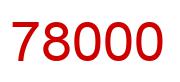 Number 78000 red image
