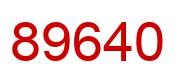 Number 89640 red image