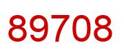 Number 89708 red image