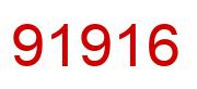 Number 91916 red image