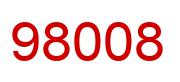 Number 98008 red image