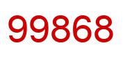 Number 99868 red image