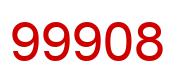 Number 99908 red image