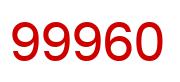 Number 99960 red image