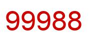 Number 99988 red image