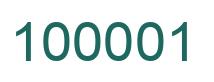 Number 100001 green image