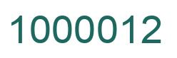 Número 1000012 imagen verde