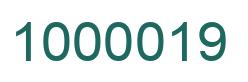 Número 1000019 imagen verde
