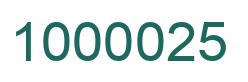Number 1000025 green image