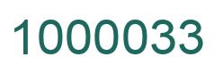 Number 1000033 green image