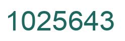 Number 1025643 green image