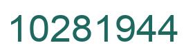 Number 10281944 green image