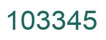 Number 103345 green image